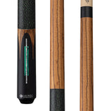 The Lucasi Lux® LUX60 Pool Cue features three sections, matte Zebrawood, and unique inlays.