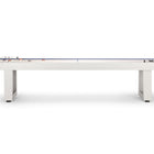 American Heritage Lanai 9' Outdoor Shuffleboard Table in Pearl White with scoring ends.