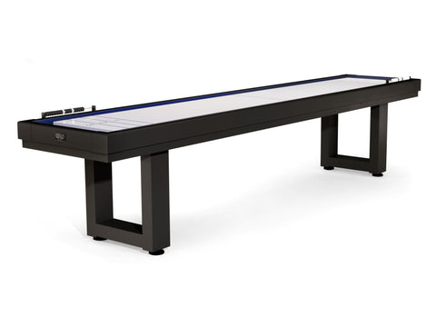 American Heritage Lanai 12' Outdoor Shuffleboard Table in Obsidian Black by American Heritage Billiards.