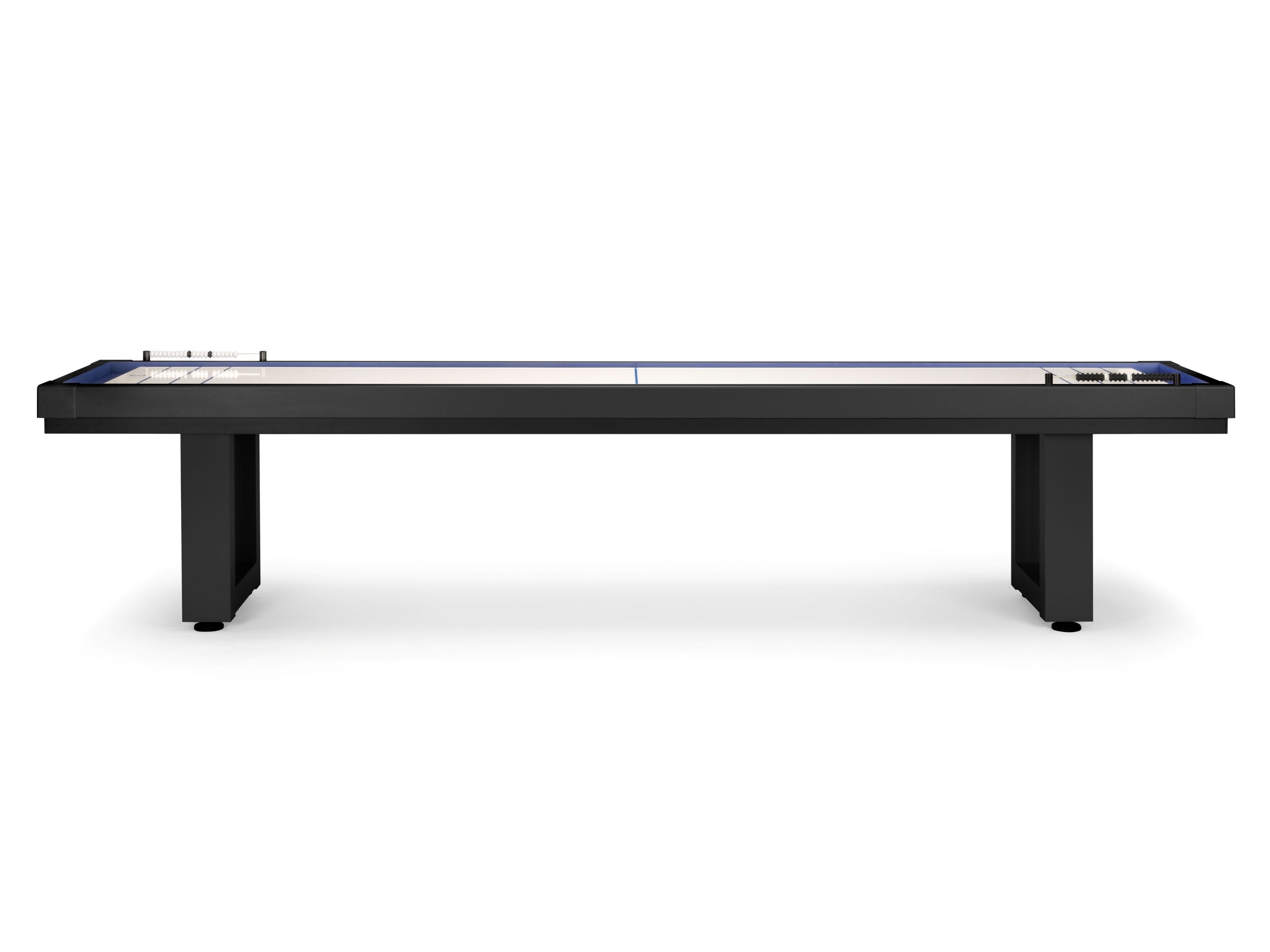 American Heritage Lanai 9' Outdoor Shuffleboard Table in Obsidian Black by AH Billiards.