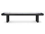 American Heritage Lanai 9' Outdoor Shuffleboard Table in Obsidian Black by AH Billiards.
