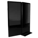 LEDScopic DOUBLE SCREEN 4K USB DIGITAL KIOSK: two 55" black displays with Android OS on one base.