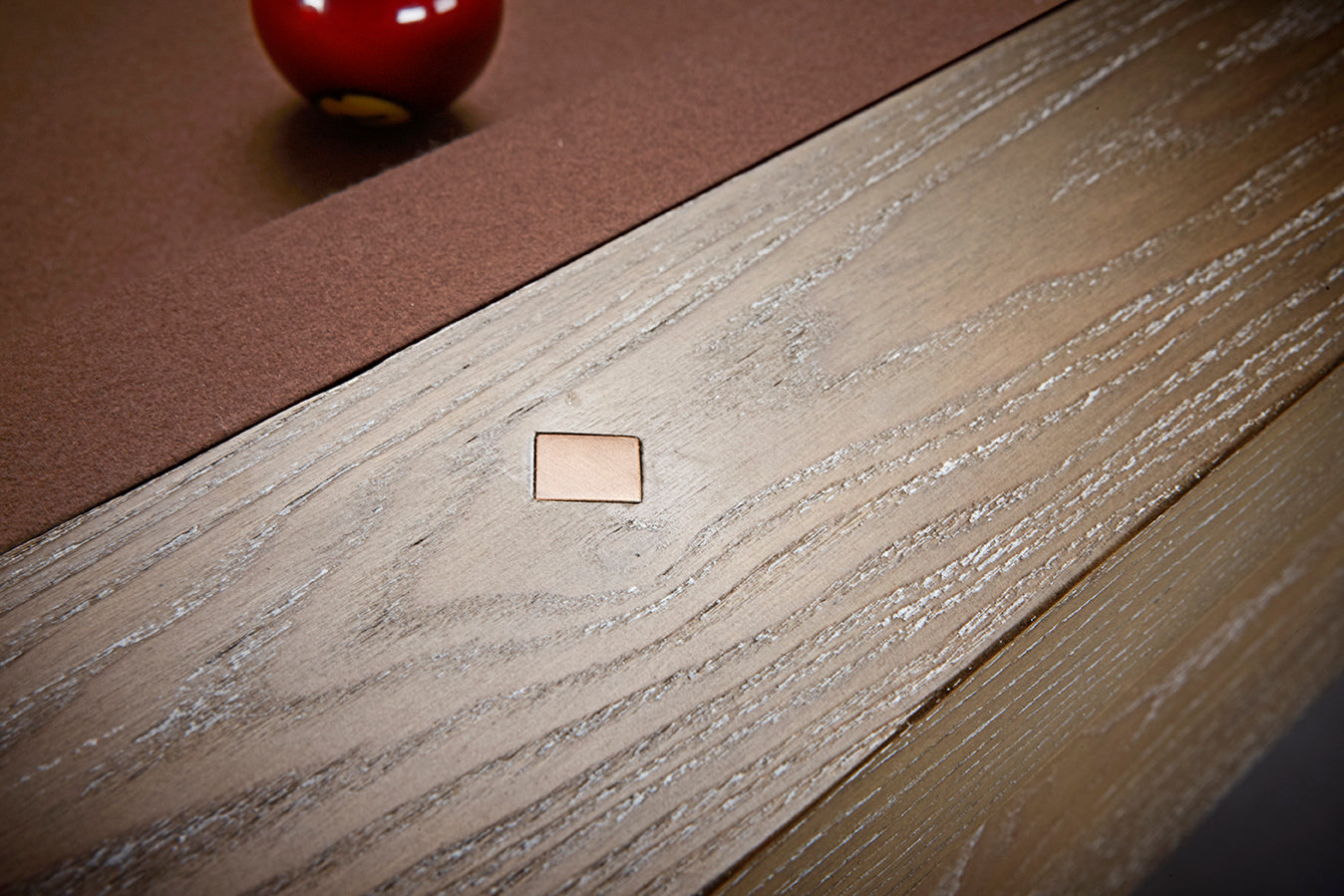 Brunswick Billiards Matanza 8' Slate Pool Table in Sandwashed with red ball.