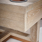 Close-up of a Brunswick Billiards Matanza 8' Slate Pool Table in Sandwashed with three balls.