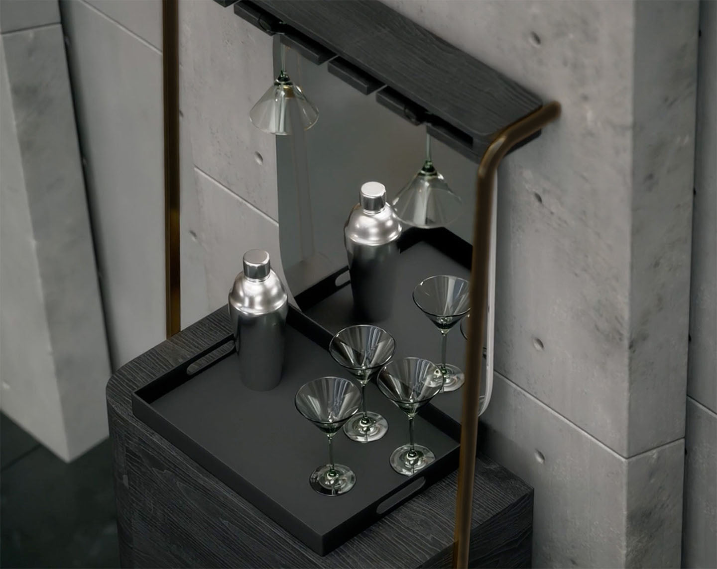 RAM Game Room Prohibition Mini Cocktail Bar in black—bar only, no shakers or glasses included.