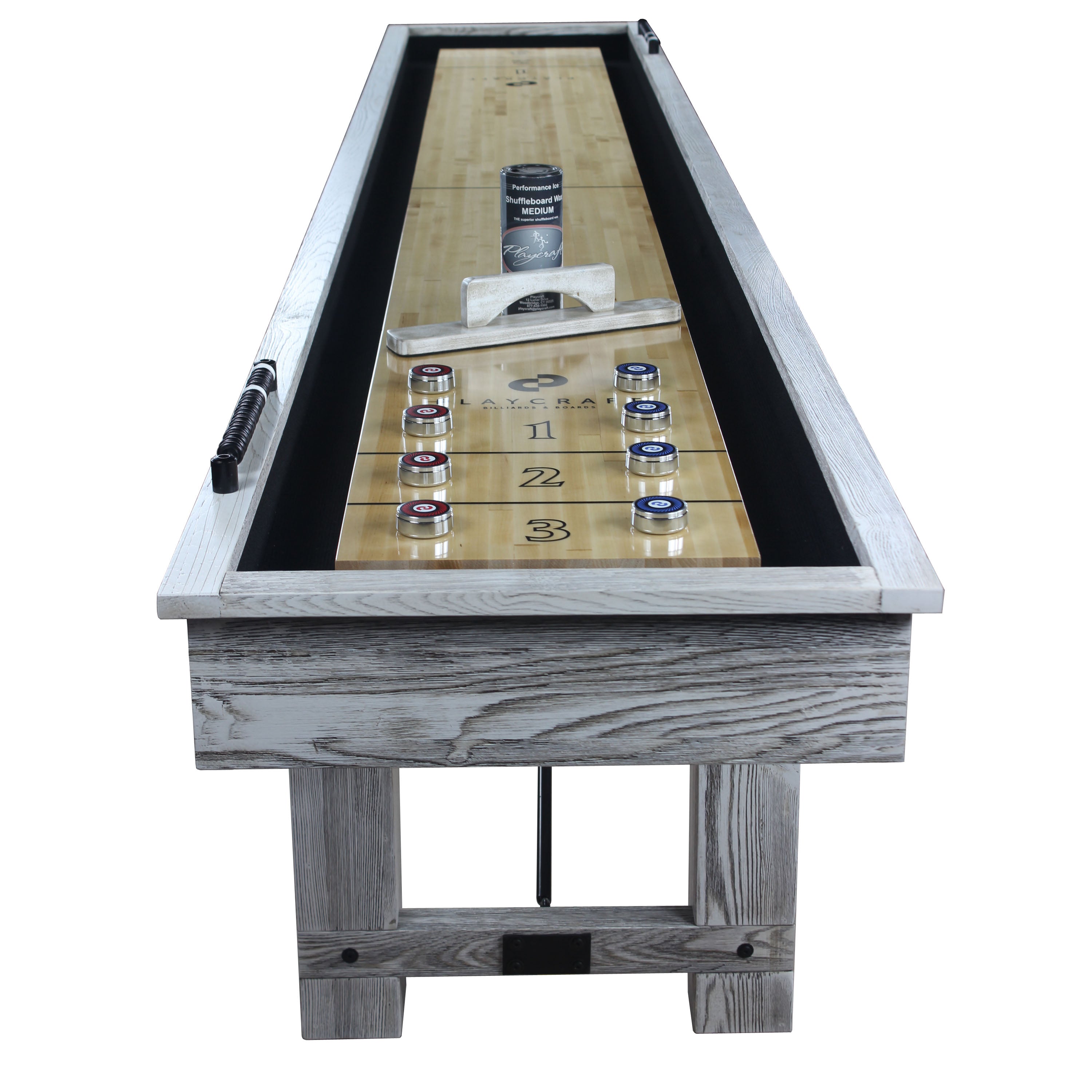 Playcraft 9' Montauk Shuffleboard Table in Weathered Whitewash