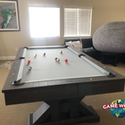 Nixon Jasper 8' Slate Pool Table by Nixon Billiards in Weathered Slate Finish with dining top.