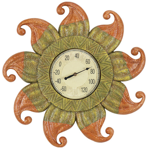 RAM Game Room 24" Outdoor Sun Thermometer shows 66°F—stylish décor by RAM Game Room.