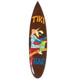 RAM Game Room Parrot “Tiki Bar” Surfboard Acacia Wood Art Sign