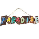 RAM Game Room “Paradise” Acacia Wood Art Sign
