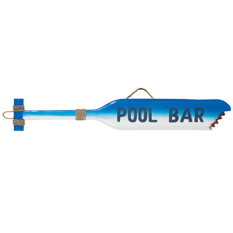 RAM Game Room “Pool Bar” Paddle Acacia Wood Art Sign