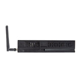 Black electronic device with antenna on a white background