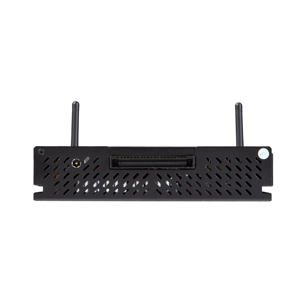 Black electronic device with antennas on a white background