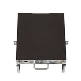 Black electronic device with connectors on a white background