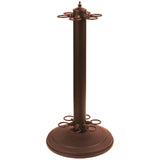 RAM Game Room 24" Chestnut pool cue holder with circular slots on a round base.