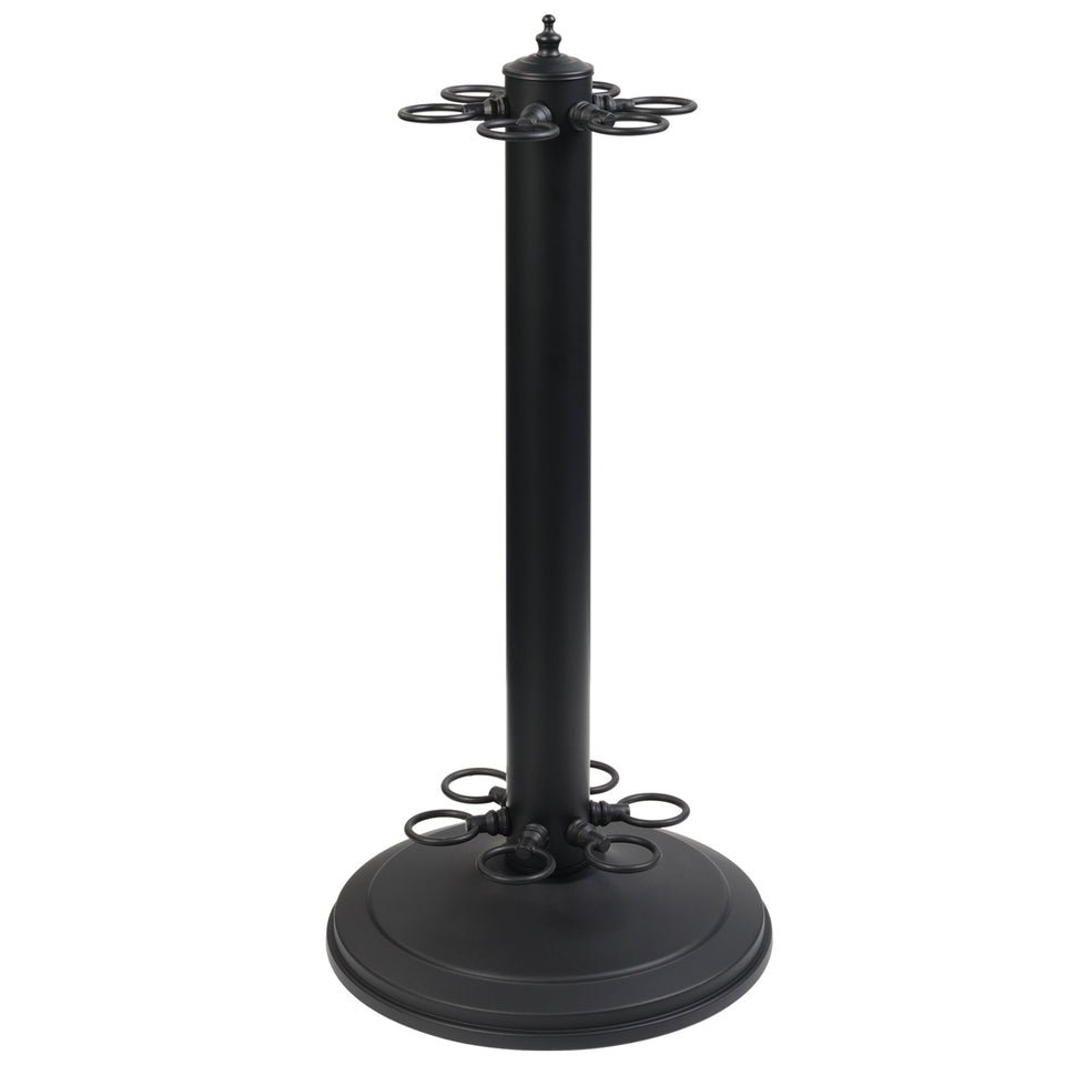RAM Game Room 24" Matte Black Pool Cue Holder—stylish storage for your cues.