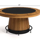 RAM Game Room Prohibition 60" Poker Table in Walnut, round wood with central pedestal base.