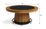 RAM Game Room Prohibition 60" Poker Table in Walnut, round wood with central pedestal base.
