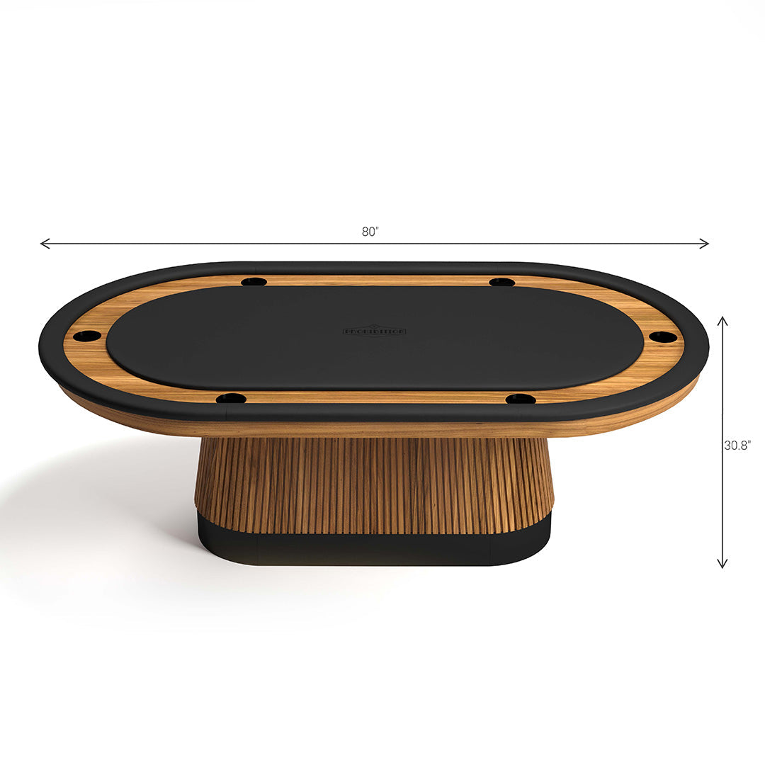 RAM Game Room Prohibition Texas Hold'em Poker Table in walnut—perfect for your game room.