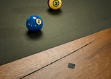 Blue 2-ball and yellow 9-ball on a Brunswick Billiards Parsons 8' Pool Table with wood edge.