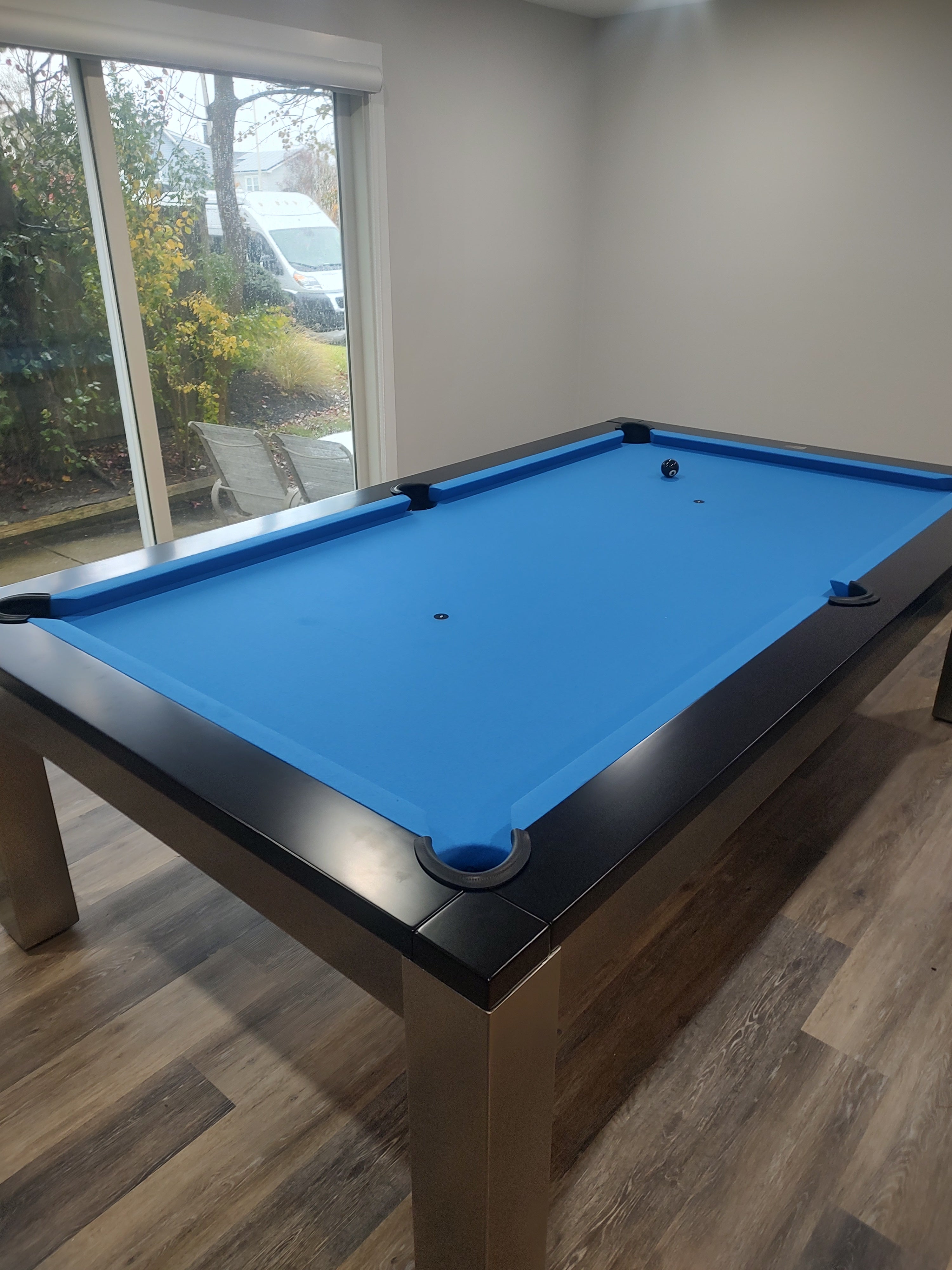 Playcraft Monaco 8' Slate Pool Table with Dining Top Euro Blue Felt