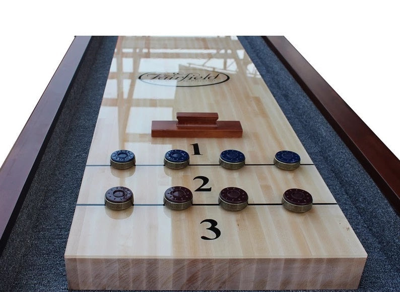 Playcraft Charles River 14'  Pro-Style Shuffleboard Table in Chestnut