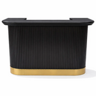 Black bar with gold base on a white background