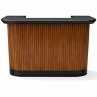 Wooden bar with black top on a white background