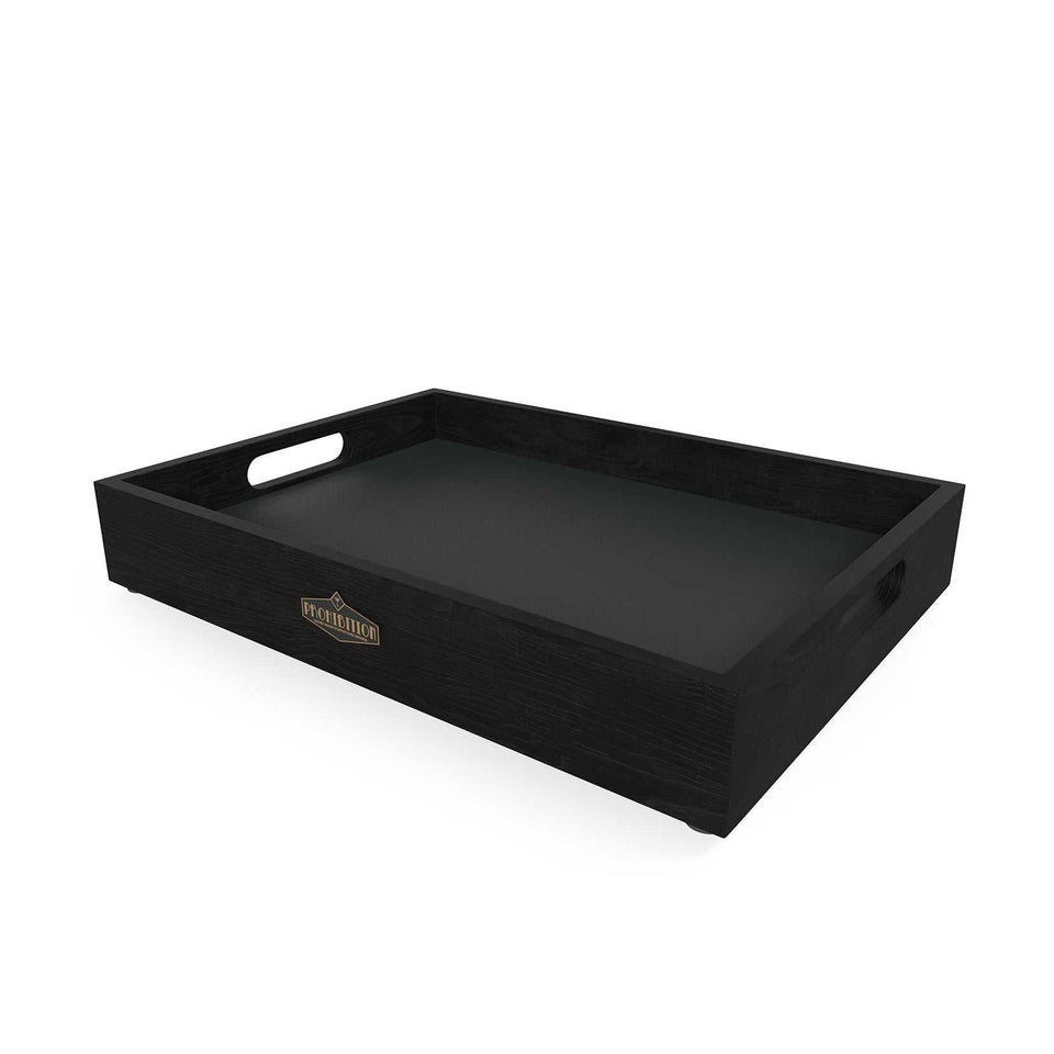 Rectangular black RAM Game Room PROTRAY with cutout handles on each side.