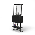 RAM Game Room Prohibition Mini Cocktail Bar - Black with shelves for glassware and liquor storage.