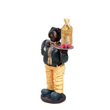 RAM Game Room 32" H Dog Waiter Statue in suit with tray, gold bag, and red candies.