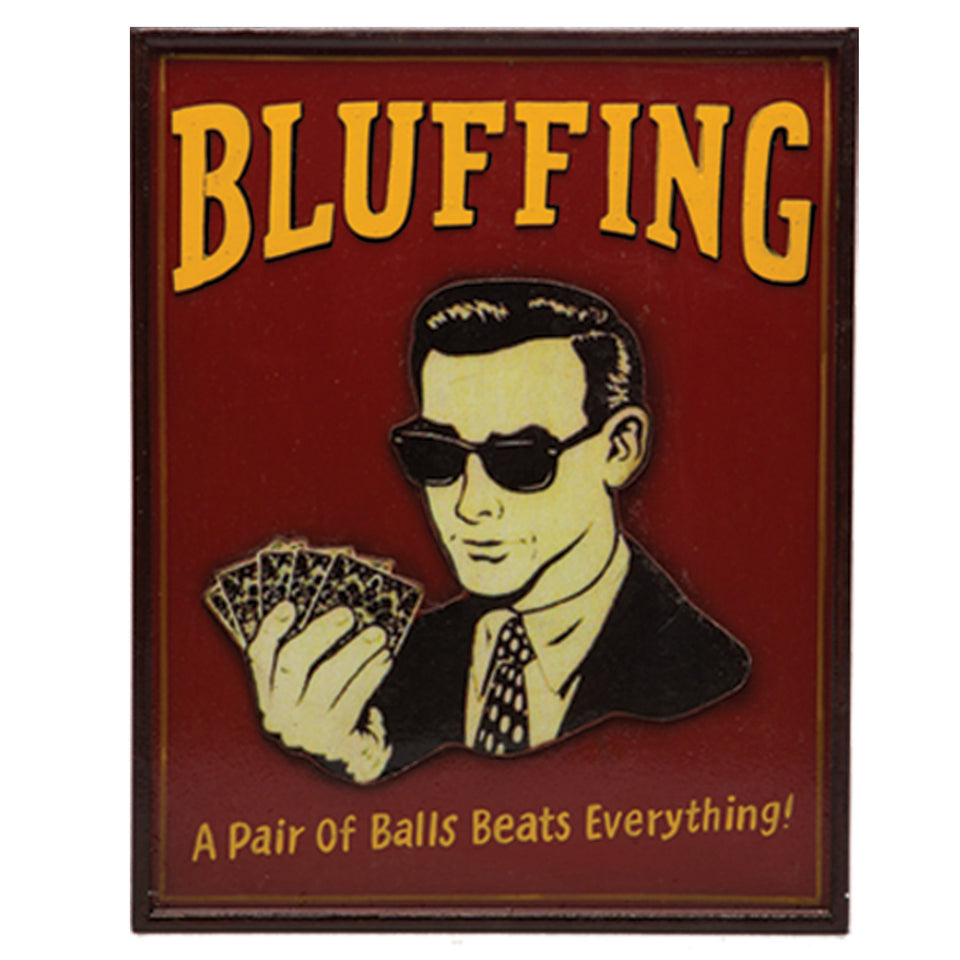 RAM Game Room “Bluffing” Wall Art Sign—stylish décor for card lovers by RAM Game Room.
