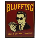 RAM Game Room “Bluffing” Wall Art Sign—stylish décor for card lovers by RAM Game Room.