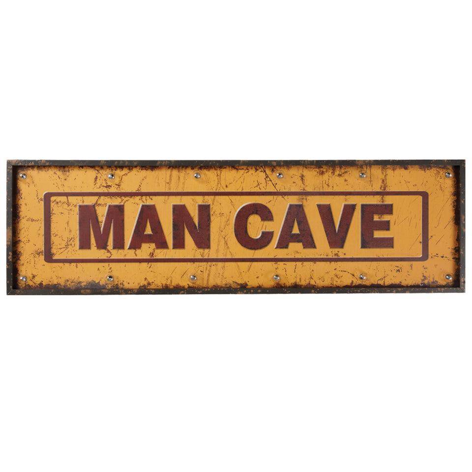RAM Game Room 48" Man Cave metal wall art sign with lights, perfect for your game room.
