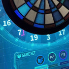Digital dartboard with digital interface on a screen