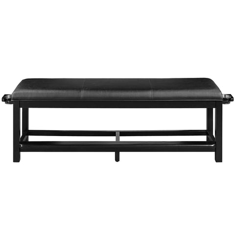 RAM Game Room Spectator Storage Bench in black with padded seat, viewed from the front.