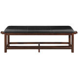 RAM Game Room Spectator Storage Bench in cappuccino with padded black seat and lower shelf.