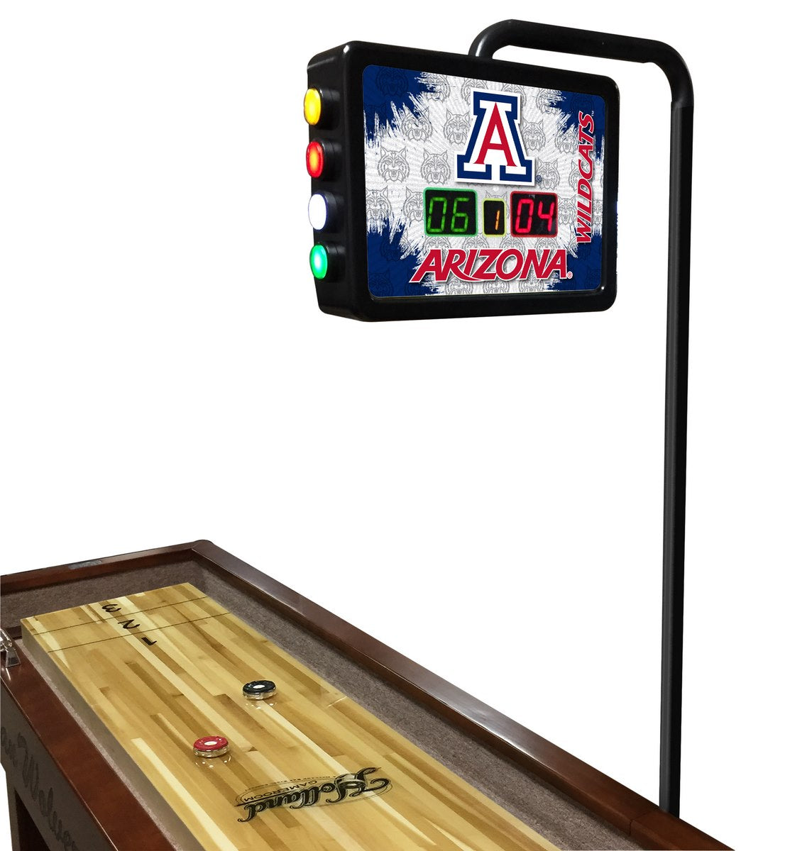 College Holland Bar Stool Arizona 12' Shuffleboard Table w/ Scoreboard