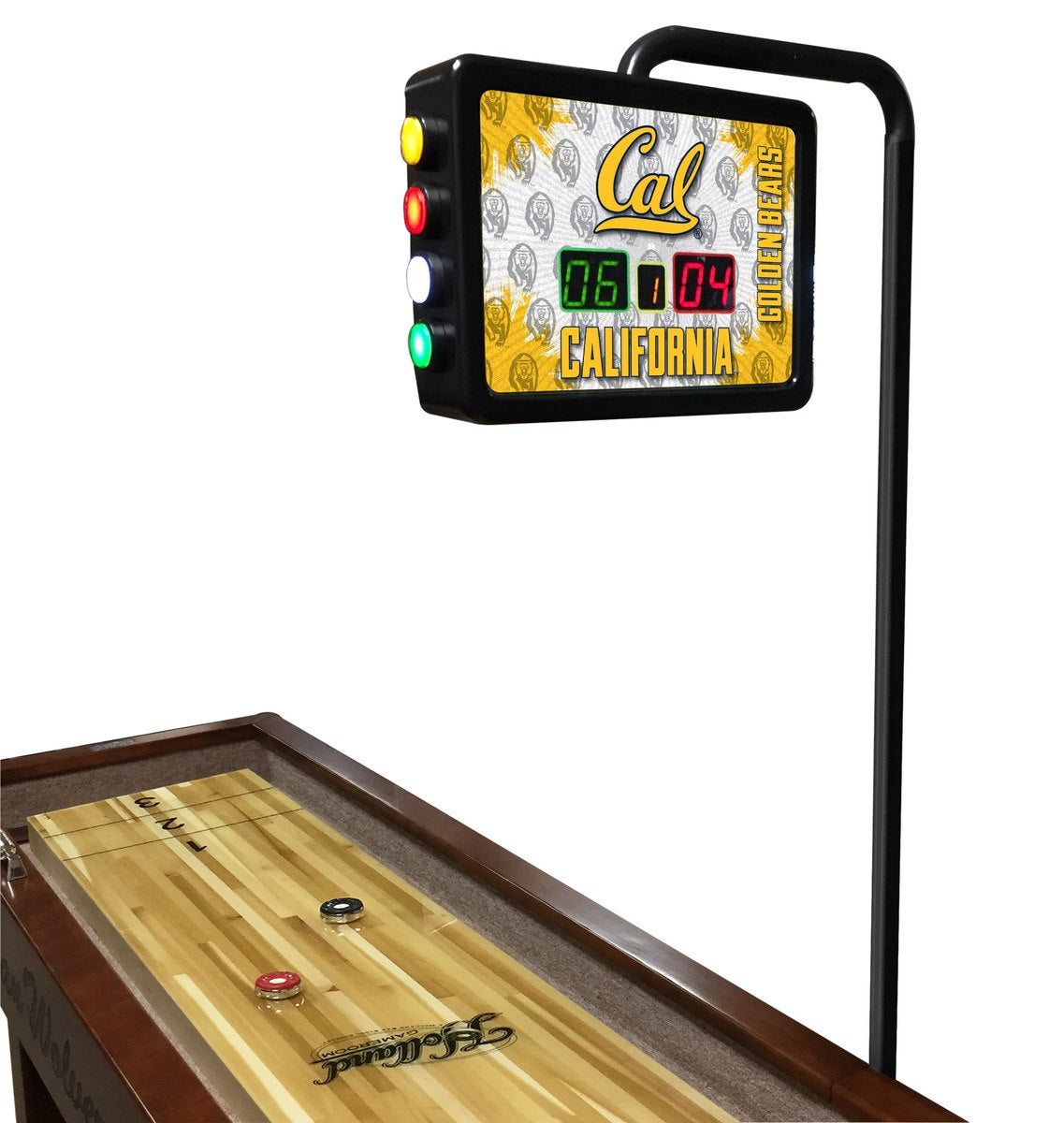 College Holland Bar Stool California 12' Shuffleboard Table w/ Scoreboard