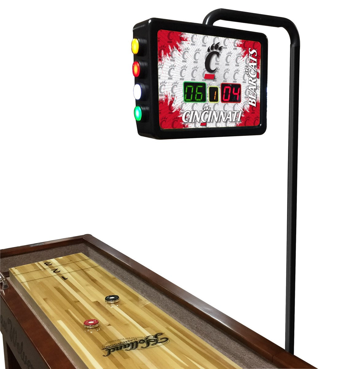 College Holland Bar Stool Cincinnati 12' Shuffleboard Table w/ Scoreboard