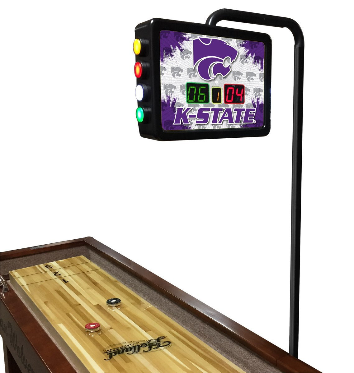College Holland Bar Stool Kansas State 12' Shuffleboard Table w/ Scoreboard