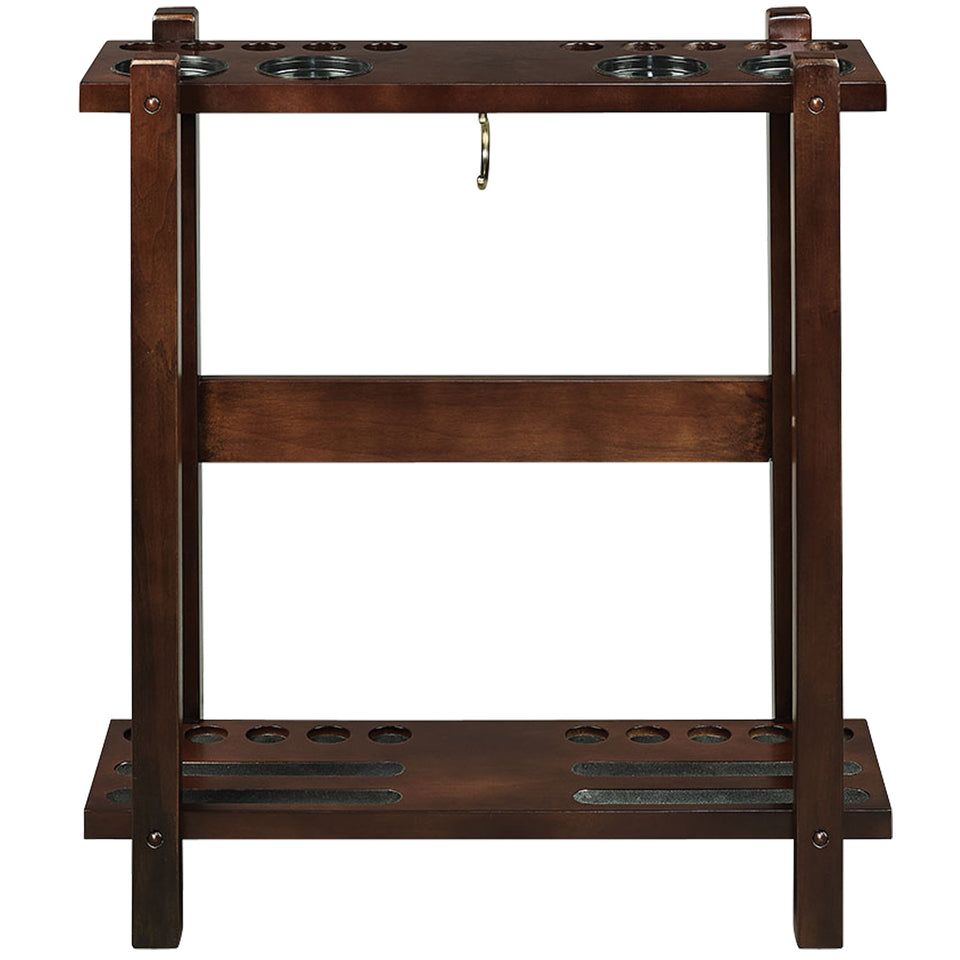 RAM Game Room Straight Floor Cue Rack - Cappuccino, perfect wood rack for any game room.