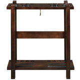 RAM Game Room Straight Floor Cue Rack - Cappuccino, perfect wood rack for any game room.