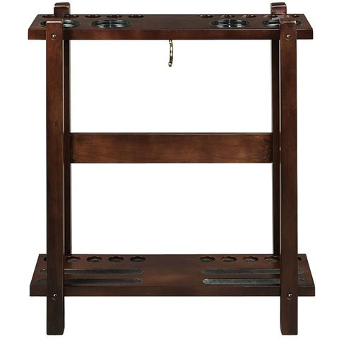 RAM Game Room Straight Floor Cue Rack - Cappuccino, perfect wood rack for any game room.