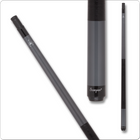 Scorpion gunmetal grey pool cue with silver Scorpion logo, black Irish linen wrap, and black butt plate.