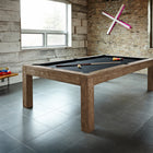 The Brunswick Billiards Sanibel 7' Slate Pool Table in Rustic Dark Brown anchors the sunlit room.
