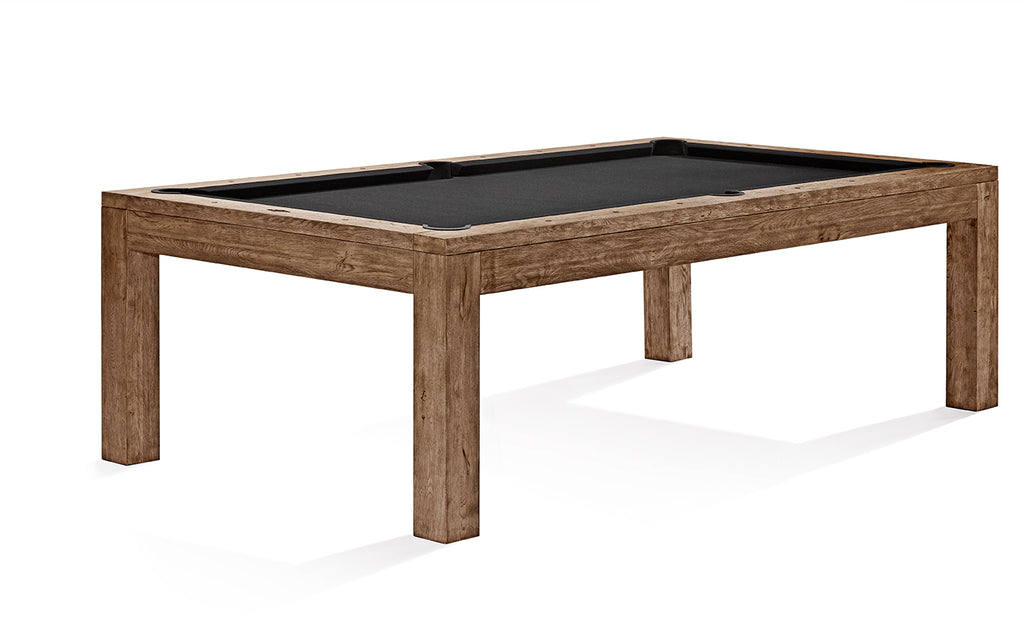 Brunswick Billiards Sanibel 7' Slate Pool Table in Rustic Dark Brown with black felt shown.
