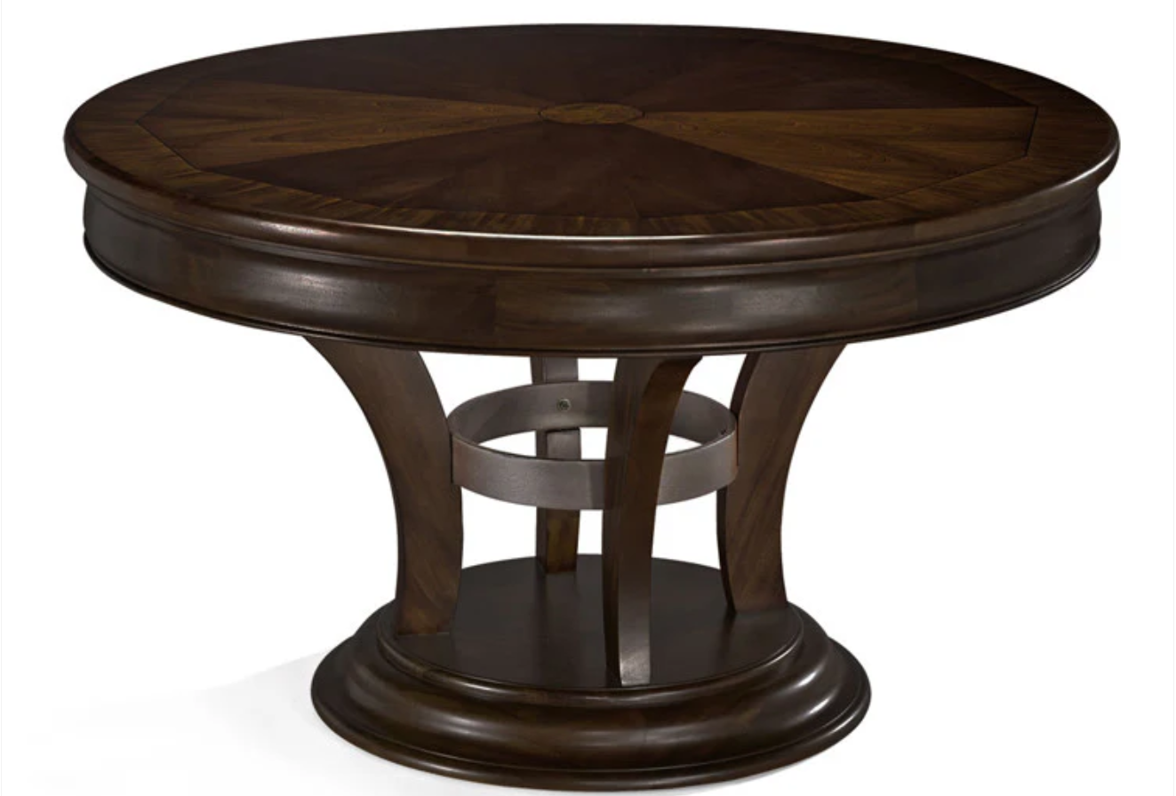 Brunswick Billiards Centennial Game Table in Espresso—ideal pedestal table for dining or games.