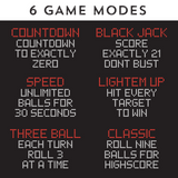 List of game modes on a black background with red and white text.