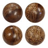 Bay Tek Skee-Ball Premium Game Balls, set of 4 with wood grain, arranged in a 2x2 grid.